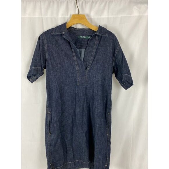 Lauren Ralph Lauren Denim Short Sleeve Shift Dress Women's Small - Picture 2 of 14